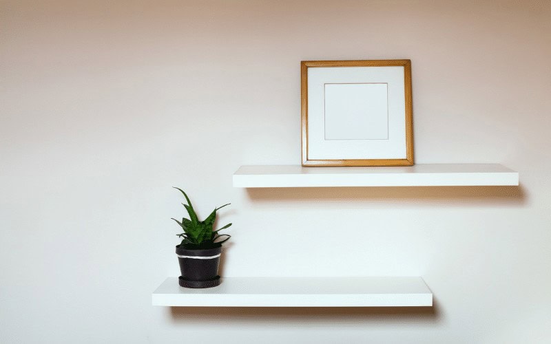 Shelf on the wall.